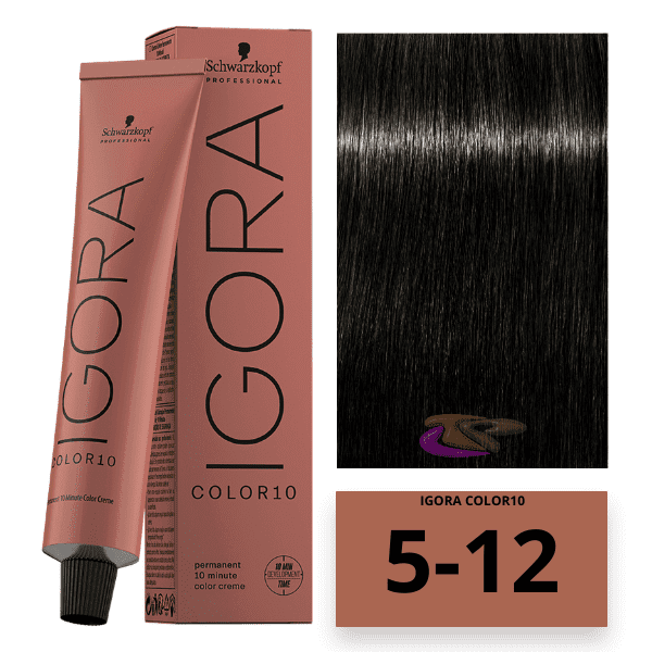 Schwarzkopf - Tinte COLOR Igora 10 Minutos 5-12 Castaño Claro Ceniza Humo 60 ml