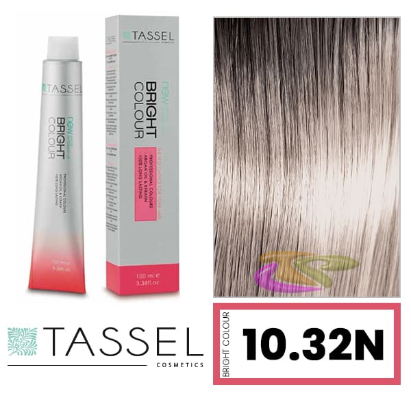 Tassel - Tinte BRIGHT COLOUR con Argán y Keratina Nº 10.32N RUBIO SUPER CLARO BEIGE 100 ml (06468)