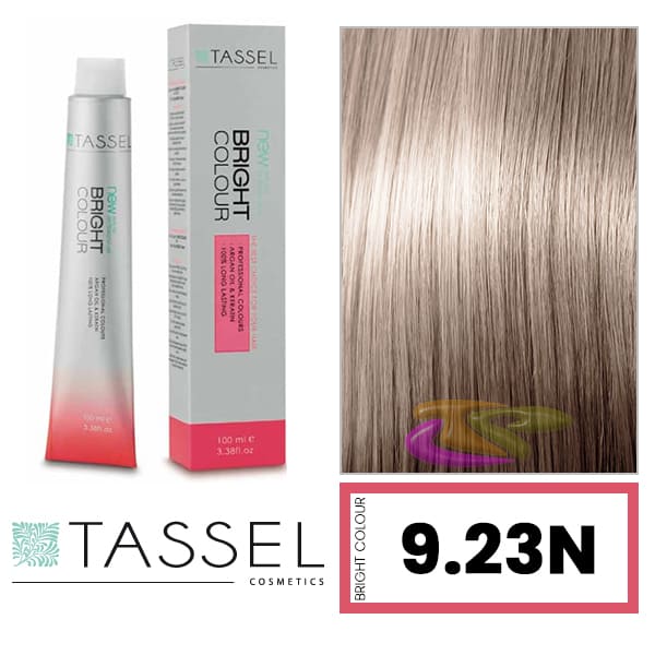 Tassel - Tinte BRIGHT COLOUR con Argán y Keratina Nº 9.23N RUBIO MUY CLARO BEIGE DORADO 100 ml (06464)