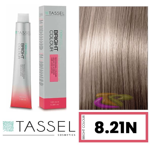 Tassel - Tinte BRIGHT COLOUR con Argán y Keratina Nº 8.21N RUBIO CLARO BEIGE CENIZA 100 ml (06462)