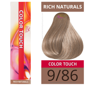 Wella - Baño COLOR TOUCH Rich Naturals 9/86 Rubio Muy Claro Perla Violeta (sin amoníaco) de 60 ml