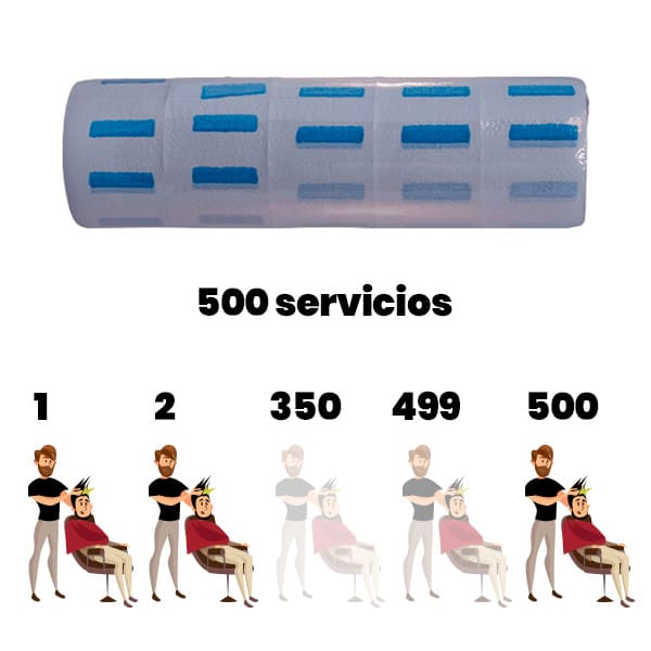 Mdm - 5 ROLLOS papel cuello 500 servicios